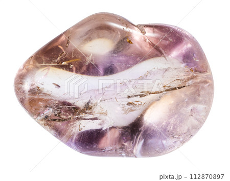 polished ametrine mineral isolated on white polished ametrine mineral isolated on white 112870897