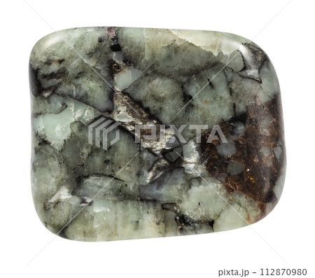 polished khibinite mineral isolated on white polished khibinite mineral isolated on white 112870980