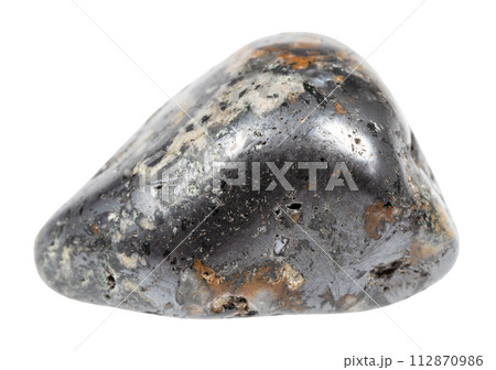 tumbled cleiophane rock isolated on white 112870986