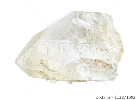 unpolished rock-crystal isolated on white 112871002