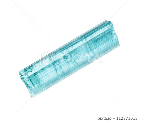 unpolished indicolite crystal isolated on white unpolished indicolite crystal isolated on white 112871015