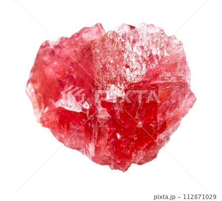 raw rhodonite crystal isolated on white 112871029