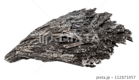 unpolished black kyanite mineral isolated unpolished black kyanite mineral isolated 112871057