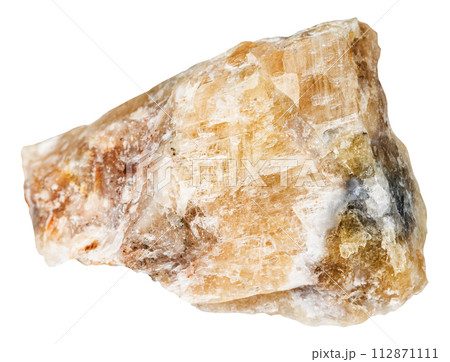 unpolished cancrinite mineral isolated on white 112871111