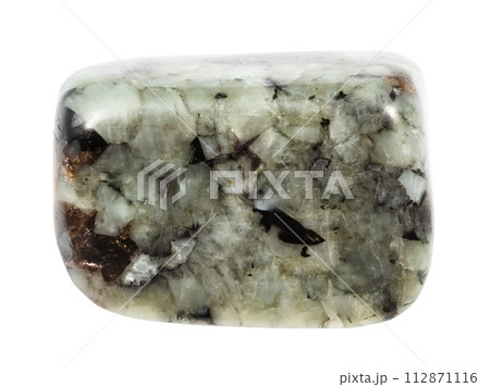 tumbled khibinite mineral isolated on white 112871116