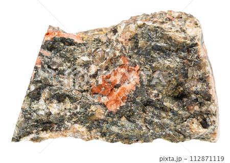 raw gneissoid granite mineral isolated on white 112871119