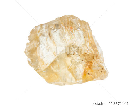 rough yellow scapolite crystal isolated on white 112871141