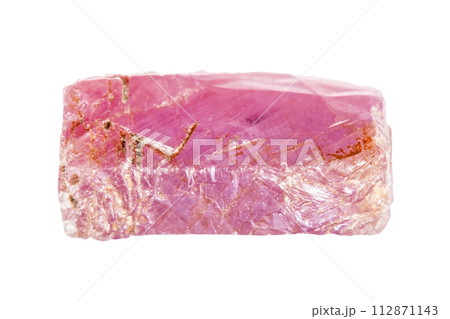 rough pink ruby crystal isolated on white 112871143