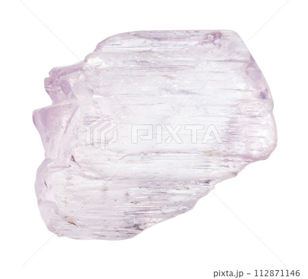 unpolished kunzite mineral isolated on white 112871146
