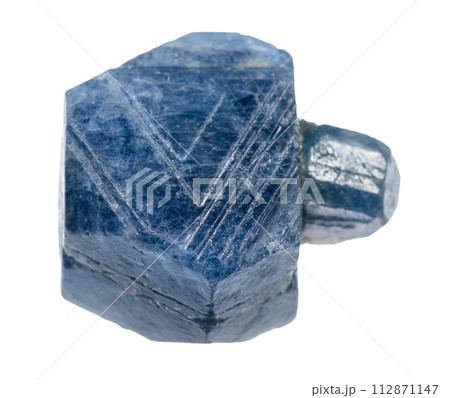 unpolished blue sapphire crystal with branch 112871147