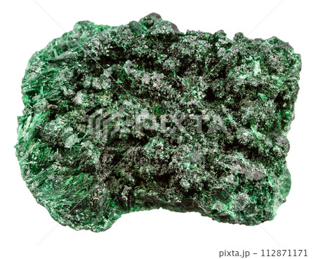 raw velvet malachite mineral isolated on white 112871171