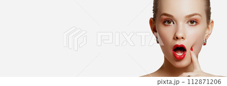 Beauty Woman Face. Portrait Of Beautiful Sexy 112871206