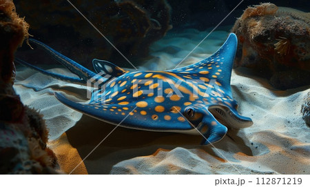Blue spotted stingray. 112871219