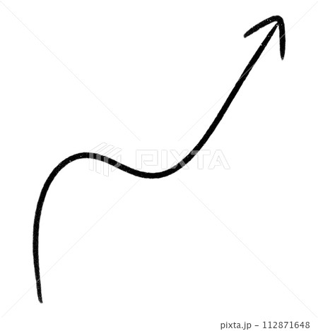 Black Upward Arrow Black Curved Arrow Black Up Curved Arrow Black Marker Arrow Black Scribble Arrow Black Hand Drawn Arrow 112871648