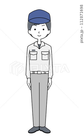 きをつけ 消防士(救急隊・活動服) きをつけ 消防士(救急隊・活動服) 112871698