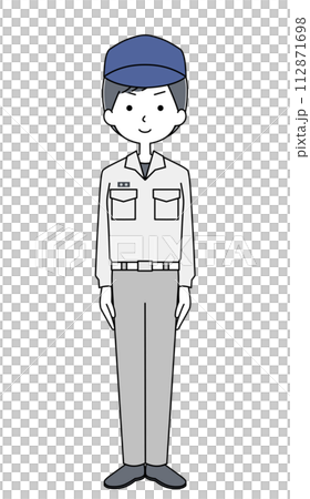 きをつけ 消防士(救急隊・活動服) きをつけ 消防士(救急隊・活動服) 112871698
