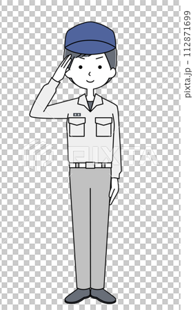 敬礼 消防士(救急隊・活動服) 敬礼 消防士(救急隊・活動服) 112871699