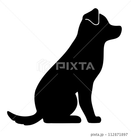 犬のシンプルで可愛いシルエット 112871897