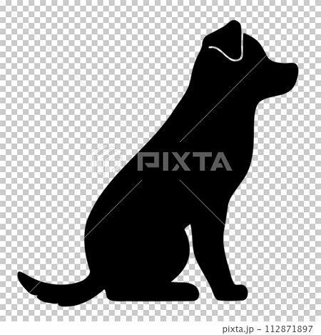 犬のシンプルで可愛いシルエット 112871897