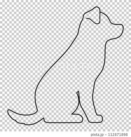 狗狗的簡單可愛的輪廓剪影 112871898