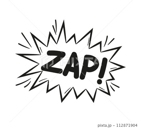 Explosion doodle, bomb element. Comic zap, boom, bam smoke sketch elements. Explosion doodle, bomb element. Comic zap, boom, bam smoke sketch elements. 112871904