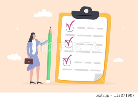 To do list, time management. Checklist concept vector. Manager writes do list 112871907