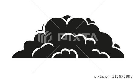 Explosion bomb doodle smoke or cloud, bomb element. Comic wow, boom, bam smoke sketch elements 112871996