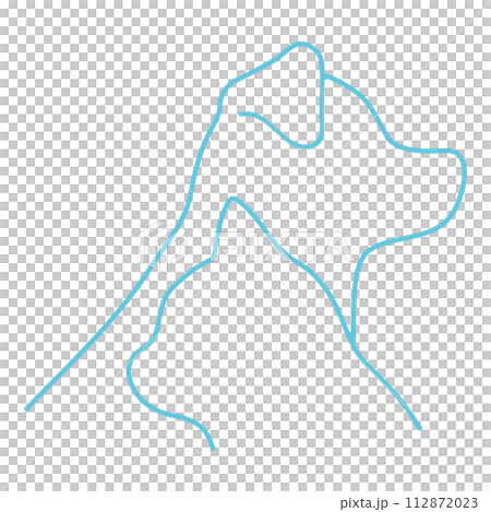 重なる犬と猫のシンプルで可愛い輪郭線のシルエット バストアップ 重なる犬と猫のシンプルで可愛い輪郭線のシルエット バストアップ 112872023