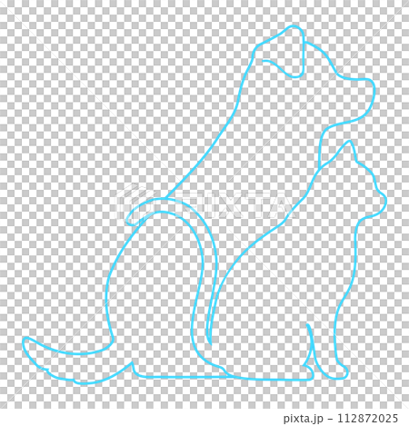 Simple and cute outline silhouettes of overlapping dogs and cats Simple and cute outline silhouettes of overlapping dogs and cats 112872025