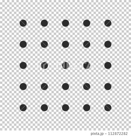 Black circles arranged in a square at regular intervals - Simple and cute polka dot design material 112872282