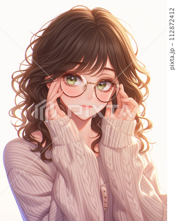 眼鏡をかけた美しい女性　/AI生成 112872412