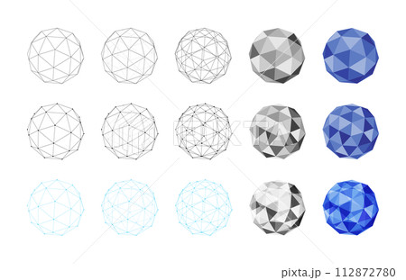 ICO球のポリゴンのイラスト素材 ICO球のポリゴンのイラスト素材 112872780