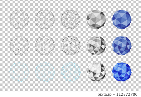 ICO球のポリゴンのイラスト素材 ICO球のポリゴンのイラスト素材 112872780