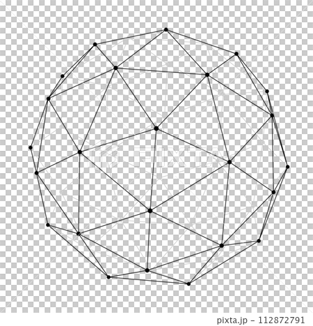 ICO sphere polygon illustration material ICO sphere polygon illustration material 112872791