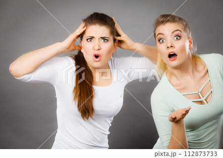Two shocked and amazed women Two shocked and amazed women 112873733
