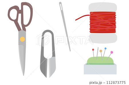 裁縫道具のイラストセット 裁縫道具のイラストセット 112873775