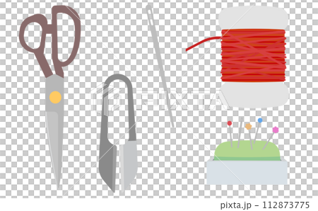 裁縫道具のイラストセット 裁縫道具のイラストセット 112873775