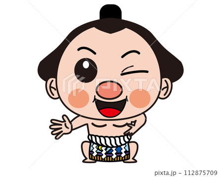 ウインクする相撲取り 112875709