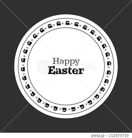 Black Easter pattern on holiday dishのイラスト素材 [112875710] - PIXTA