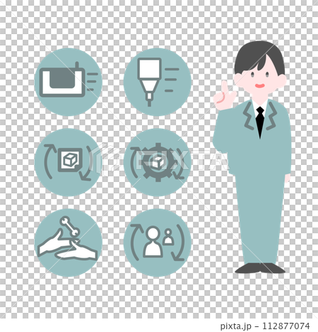 自動化を提示する男性作業員 112877074