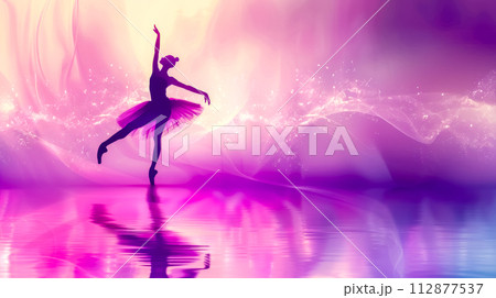 AI-generated content. Ethereal ballet dancer in...のイラスト素材 [112877537 ...