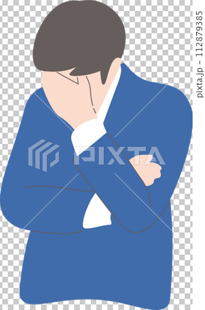 考え込むサラリーマンのイラスト 112879385