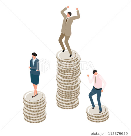 収益の格差で一喜一憂する人々 112879639