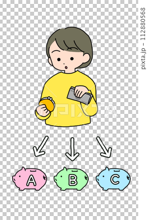 A woman thinking about money 112880568