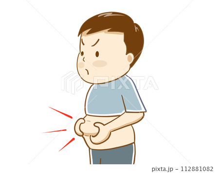 ポッコリお腹をつかむ 112881082