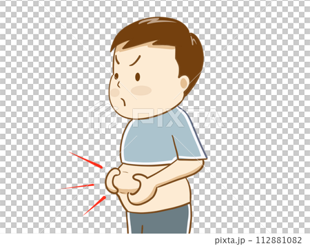 ポッコリお腹をつかむ 112881082