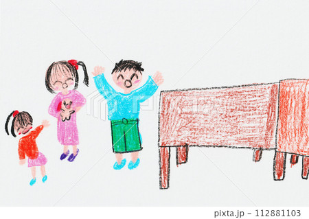 子供が描いた赤ちゃんの絵 112881103