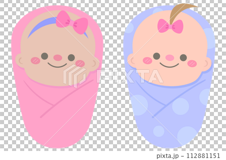 mothers day cartoon cute newborn infant baby girls vector illustration 112881151