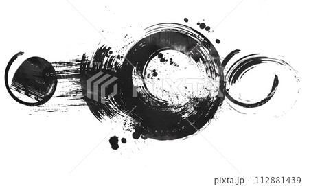 筆タッチ 毛筆 丸 円 筆タッチ Generative AI 筆タッチ 毛筆 丸 円 筆タッチ Generative AI 112881439