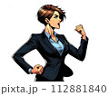 アメコミ風のガッツポーズをするビジネスウーマン 112881840